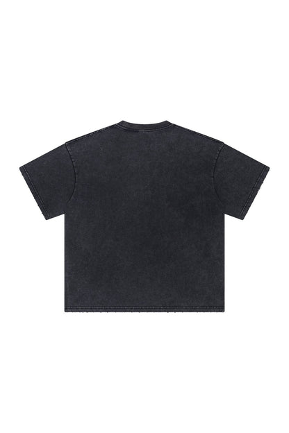250GSM Distressed Pigment Dyed Washed Tee