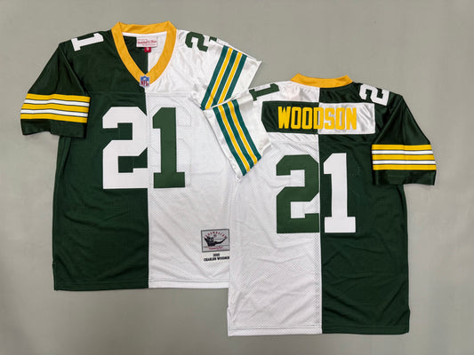 Mens Charles Woodson#21 Green Bay Packers Vintage Throwback Jersey