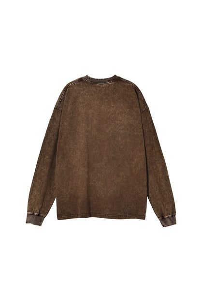250GSM Vintage Washed Long Sleeve Crew