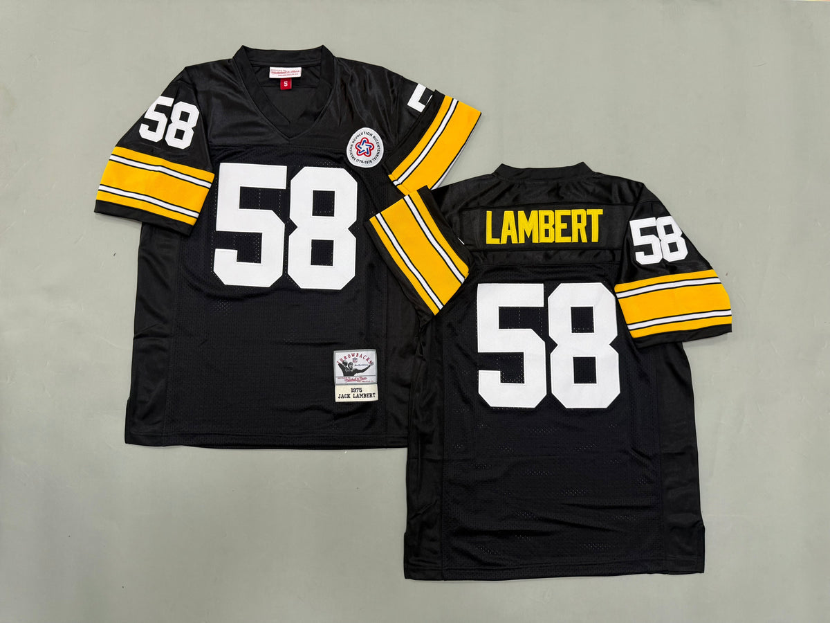 Mens Jack Lambert#58 black Pittsburgh Steelers Vintage Throwback Jersey