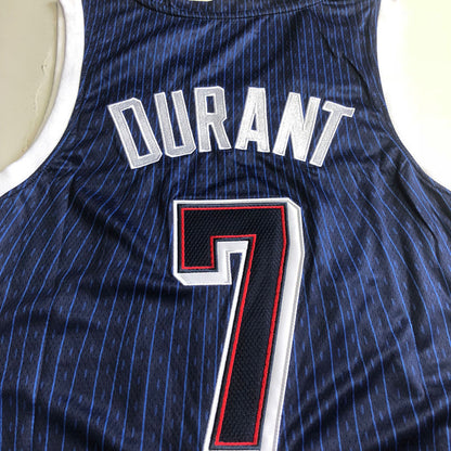 USA Basketball Team Kevin Wayne Durant #7 blue Throwback Jersey -  Dense Embroidery