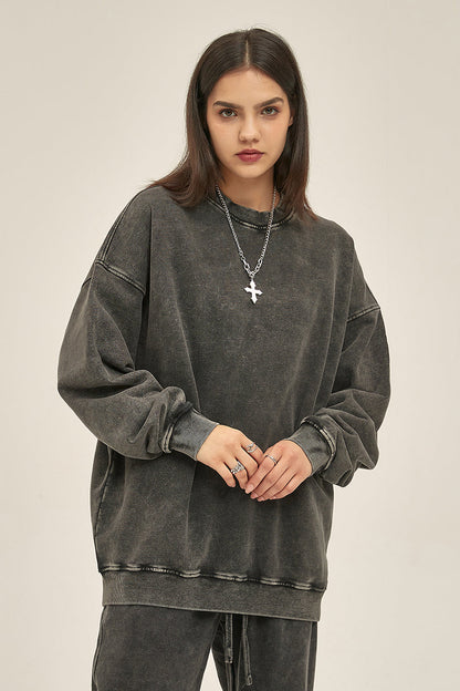100% Cotton 420GSM High Weight Washed Crew
