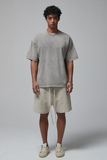 275GSM Double Stitch Sleeve Hem Washed Tee