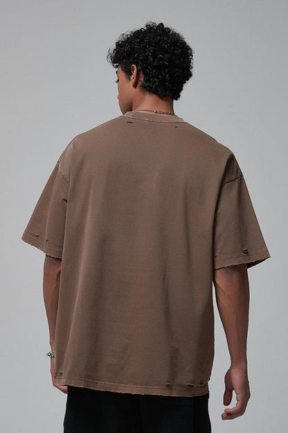 275GSM Distressed Vintage Washed Tee