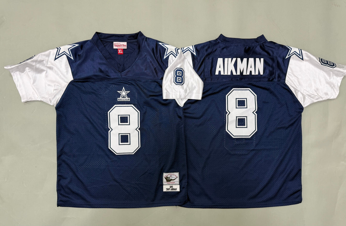 Youth Troy Aikman #8 Dallas Cowboys Navy Vintage Throwback Jersey