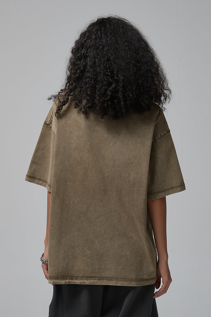 275GSM Double Stitch Sleeve Hem Washed Tee