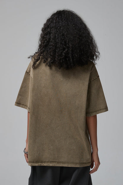 275GSM Double Stitch Sleeve Hem Washed Tee