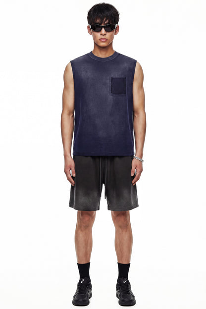 325GSM Sun Fade Waffle Material Muscle Tee