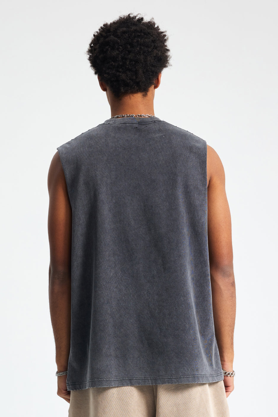275GSM Distressed Washed Muscle Tee