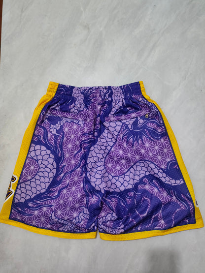 Los Angeles Lakers Purple Dragon Year Edition Pocket Shorts