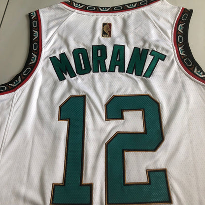 Memphis Grizzlies Ja Morant #12 white Throwback  Jersey -  Dense Embroidery