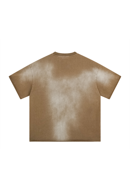 305GSM Gradient Spray Washed Distressed Tee
