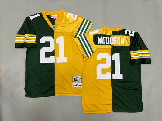 Mens Charles Woodson#21 Green Bay Packers Vintage Throwback Jersey