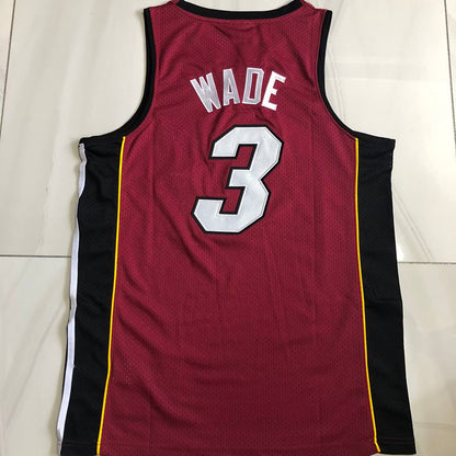 Miami Heat Dwyane Wade #3 Jujube red 2005 Throwback Jersey - Dense Embroidery