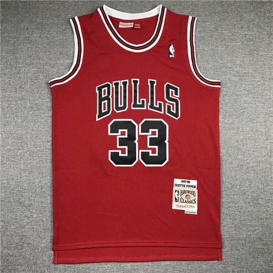 Chicago Bulls Scottie Pippen #33 1997-98 Throwback ― Embroidered