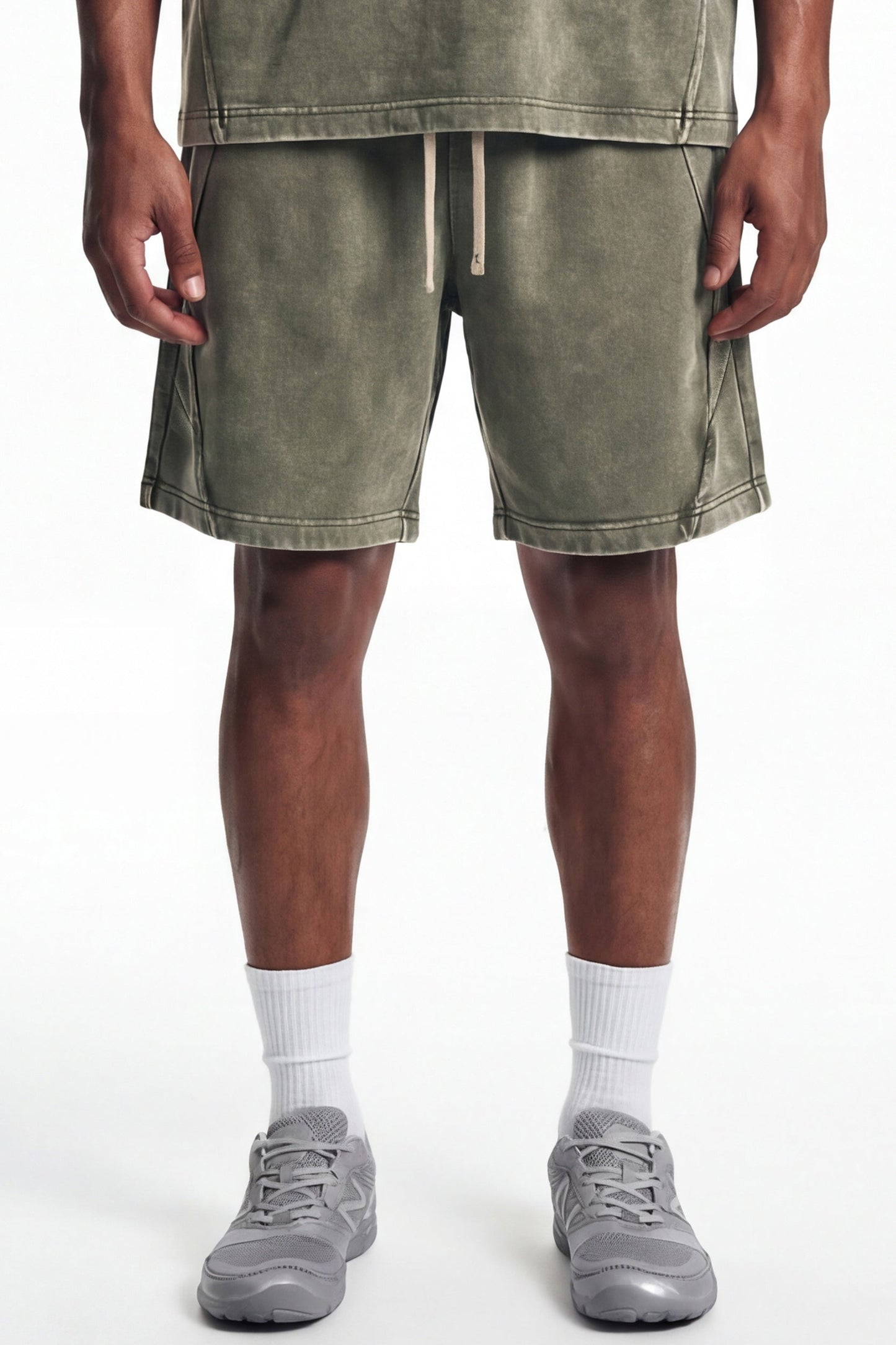 305GSM Splicing Washed Shorts