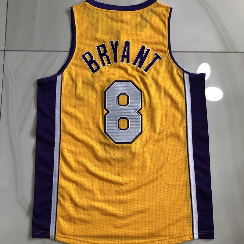 Los Angeles Lakers Kobe Bryant #8 1999-2000 yellow Throwback Jersey - Dense Embroidery