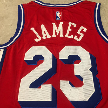 Philadelphia 76ers LeBron James #23 red Throwback Jersey - Dense Embroidery