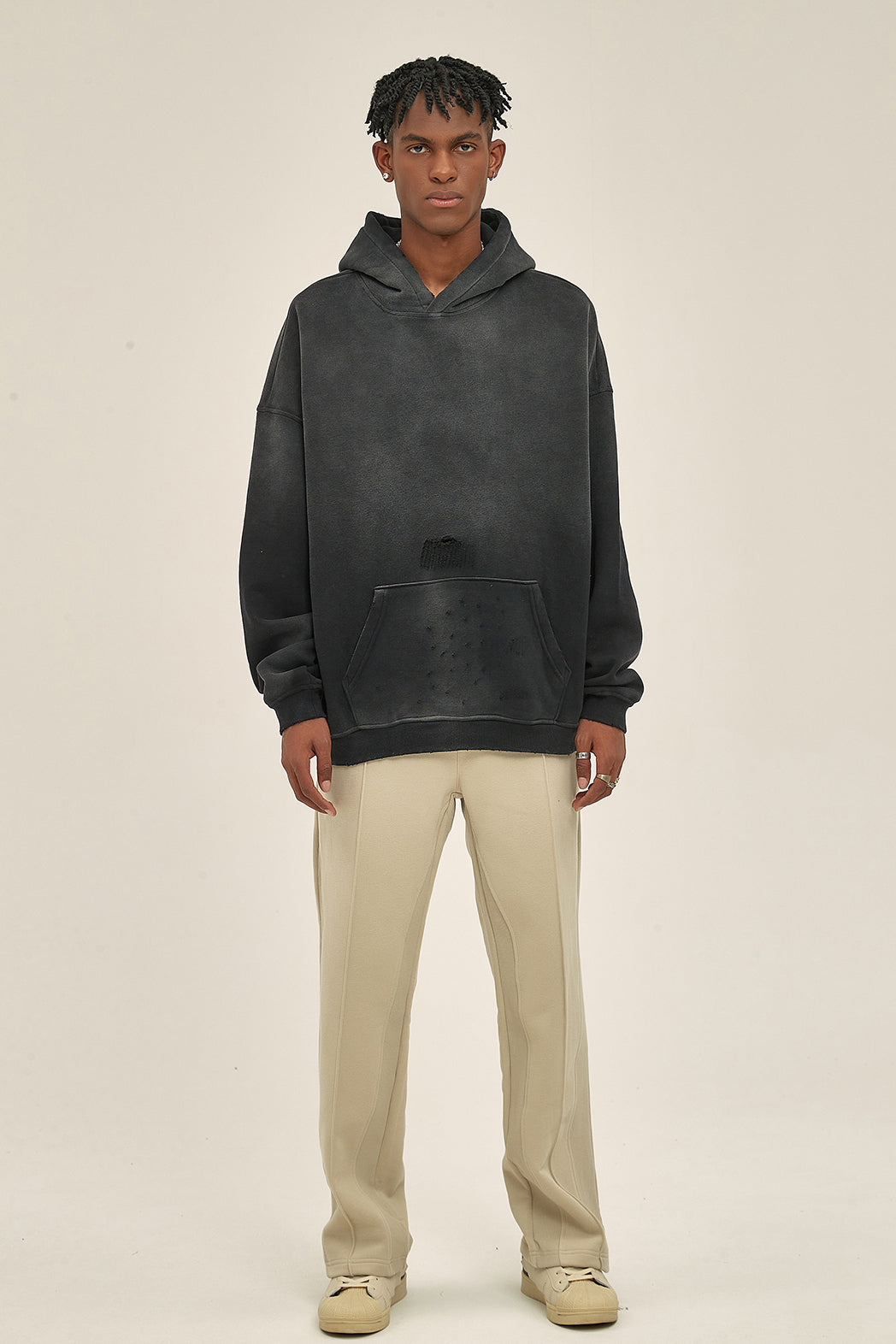 360GSM Sun Fade Distressed Washed Hoodie