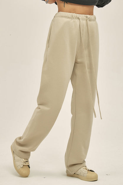 365GSM Relaxed Solid Color Fleece Sweatpants