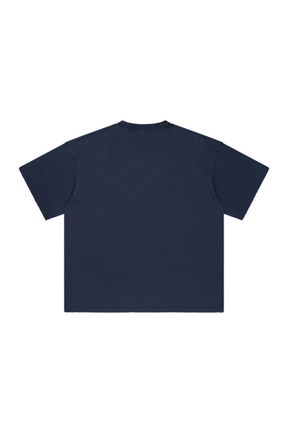 250GSM Distressed Pigment Dyed Washed Tee