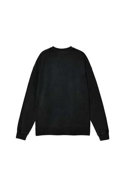 250GSM Vintage Washed Long Sleeve Crew
