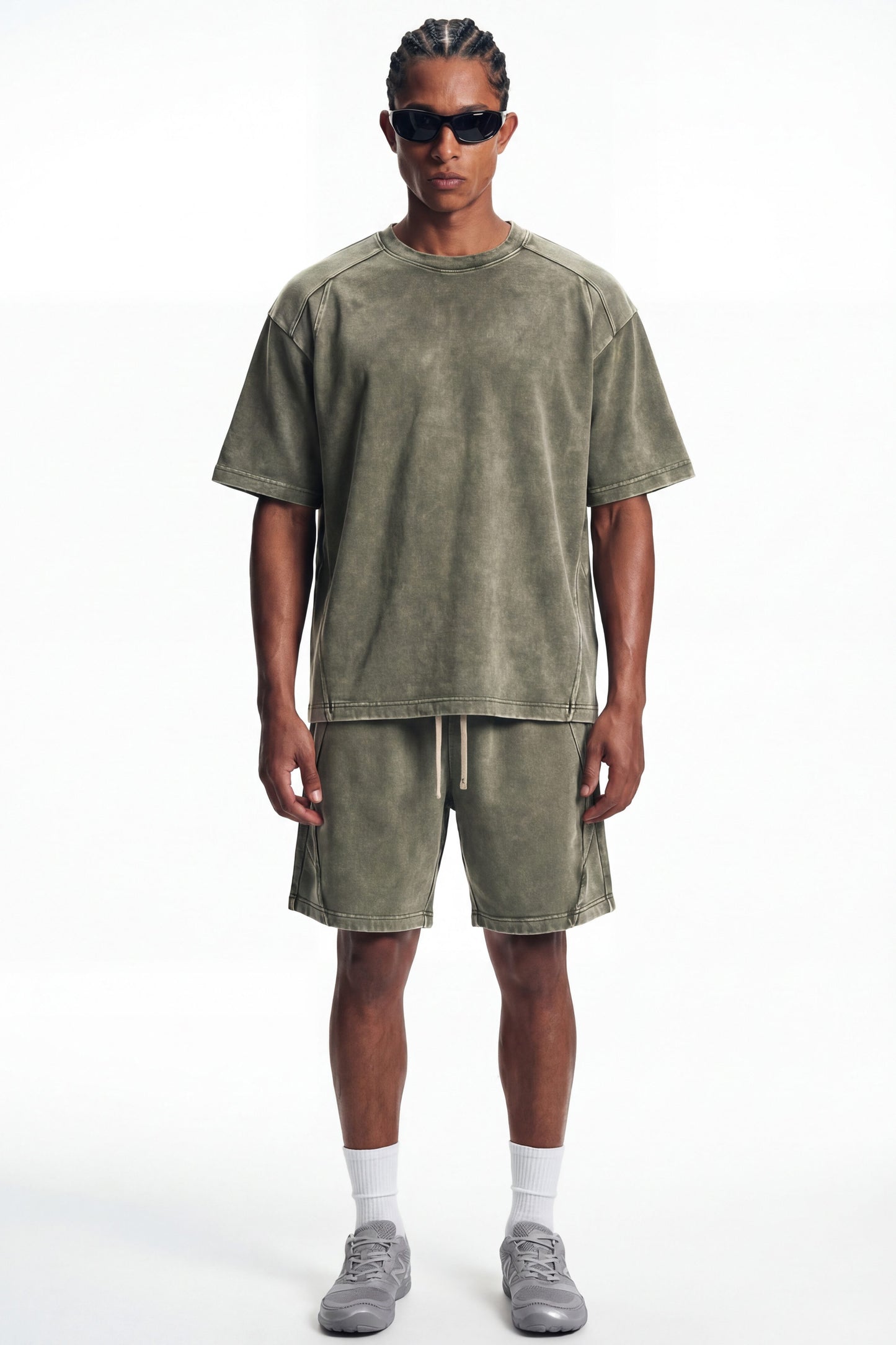 305GSM Splicing Washed Shorts