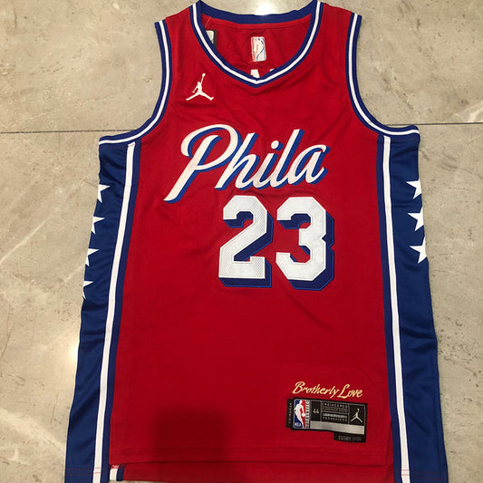 Philadelphia 76ers LeBron James #23 red Throwback Jersey - Dense Embroidery
