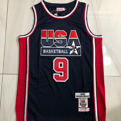 Dream Team Michael Jordan #9 blue Throwback Jersey - Dense Embroidery