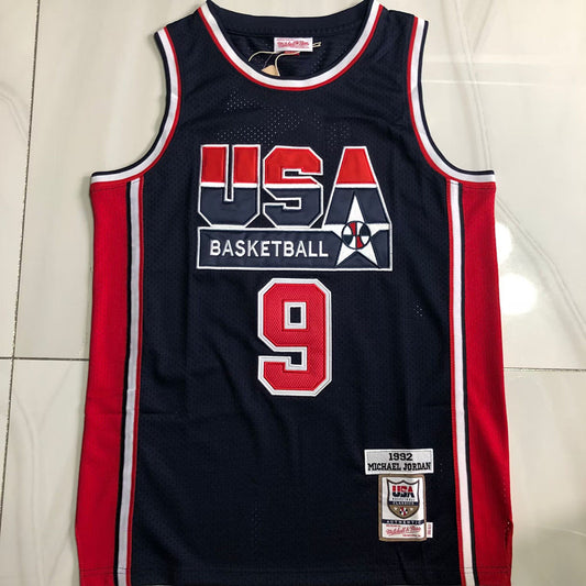 Dream Team Michael Jordan #9 blue Throwback Jersey - Dense Embroidery
