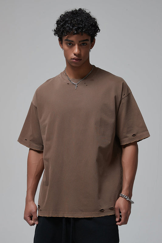 275GSM Distressed Vintage Washed Tee