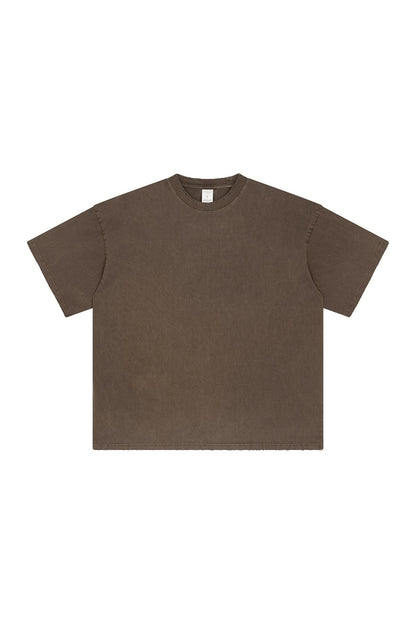 250GSM Distressed Pigment Dyed Washed Tee