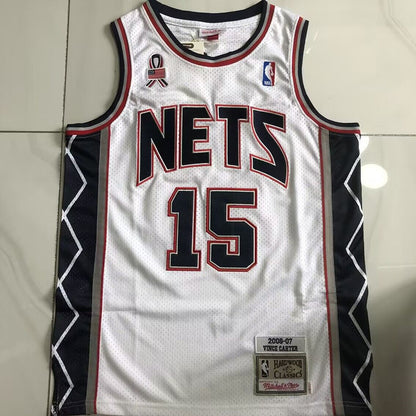 Brooklyn Nets Vince Carter #15 Throwback Jersey -  Dense Embroidery