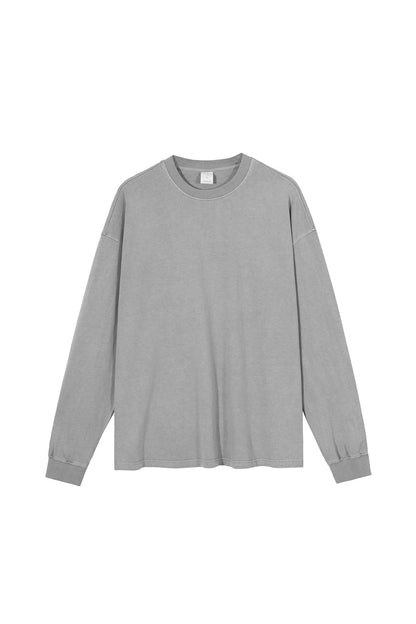 310GSM Pigment Dyed Washed Long Sleeve Crew