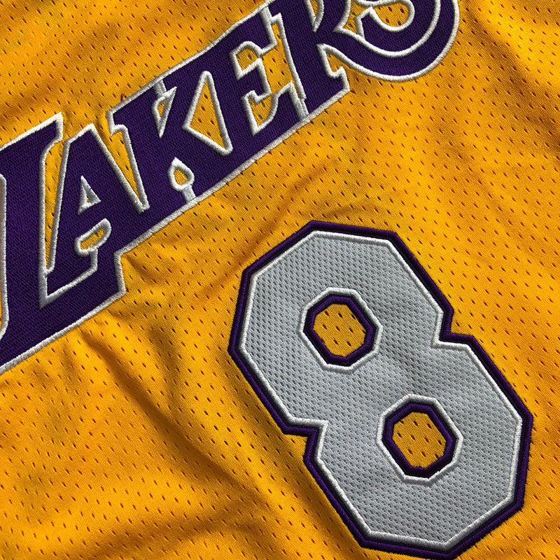 Los Angeles Lakers Kobe Bryant #8 1999-2000 yellow Throwback Jersey - Dense Embroidery