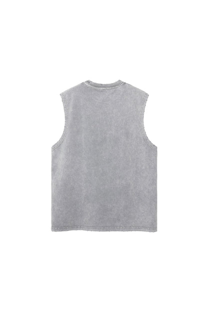 275GSM Distressed Washed Muscle Tee