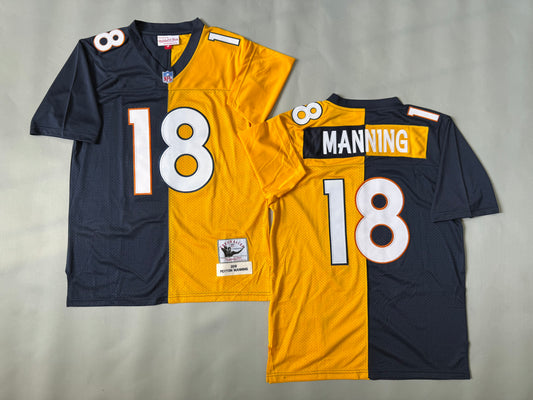 Mens Peyton Manning#18 Denver Broncos Vintage Throwback Jersey