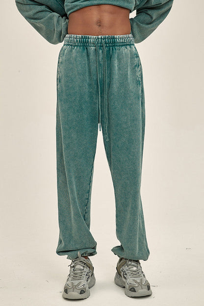 100% Cotton 420GSM Washed Sweatpants