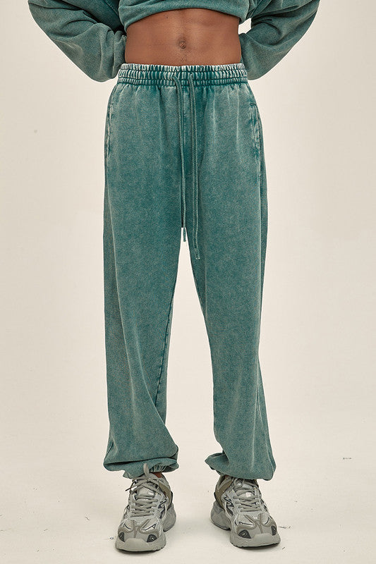 100% Cotton 420GSM Washed Sweatpants
