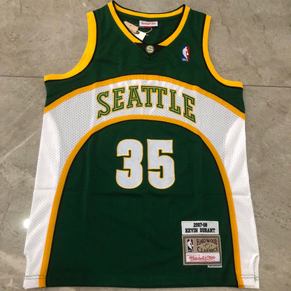 Seattle SuperSonics Kevin Durant #35 Throwback Jersey - Dense Embroidery
