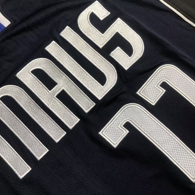 Dallas Mavericks Luka Dončić #77 Dark blue Throwback Jersey - Dense Embroidery