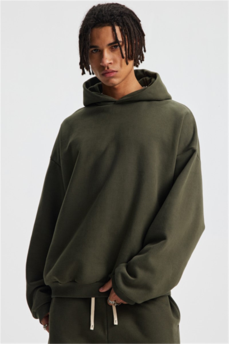 430GSM Boxy Fit Fleece Solid Color Hoodie