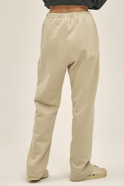 365GSM Relaxed Solid Color Fleece Sweatpants