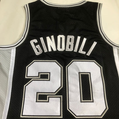 San Antonio Spurs Manu Ginobili #20 black Throwback Jersey - Dense Embroidery