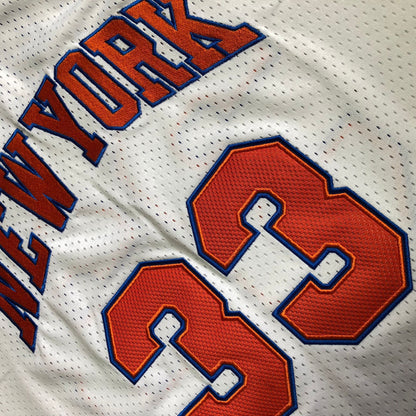 New York Knicks Patrick Ewing #33 white 1985 Throwback Jersey - Dense Embroidery