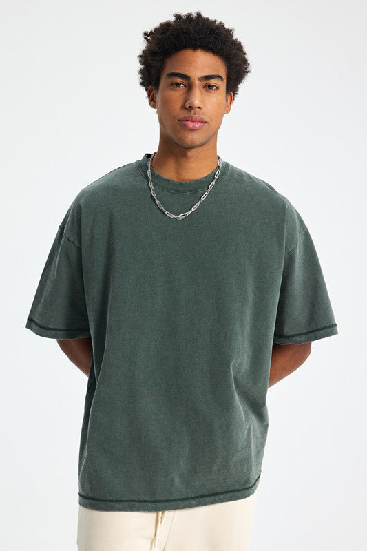 275GSM Pigment Dyed Light Washed Tee