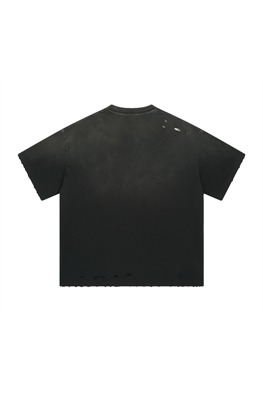 250GSM Gradient Sprayed Distressed Tee