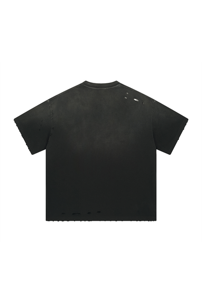 250GSM Gradient Sprayed Distressed Tee