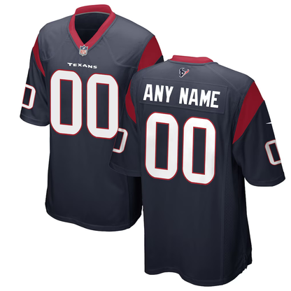 Custom Houston Texans Navy Game Jersey