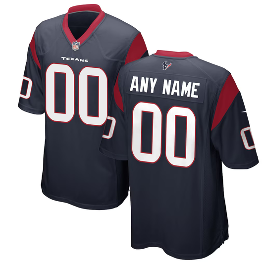 Custom Houston Texans Navy Game Jersey
